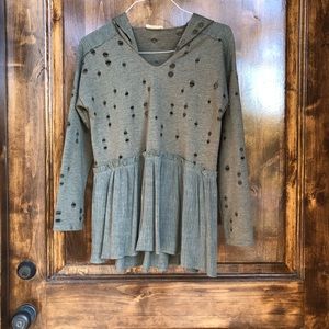 Women’s khaki green hoodie.  Size small.